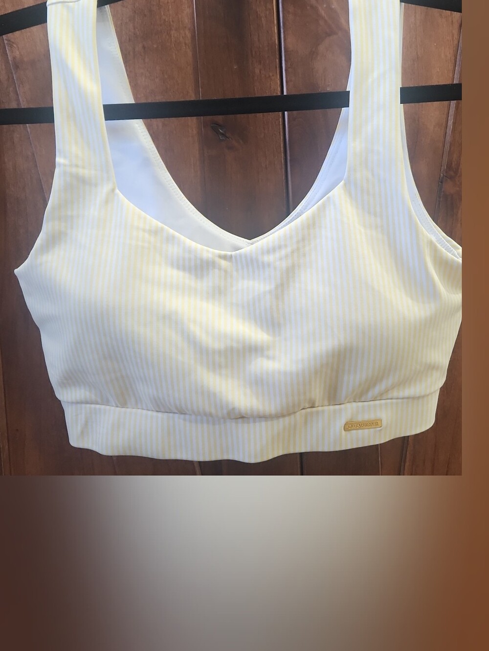 Cleo Harper Pale Yellow & White Striped Sports Bra